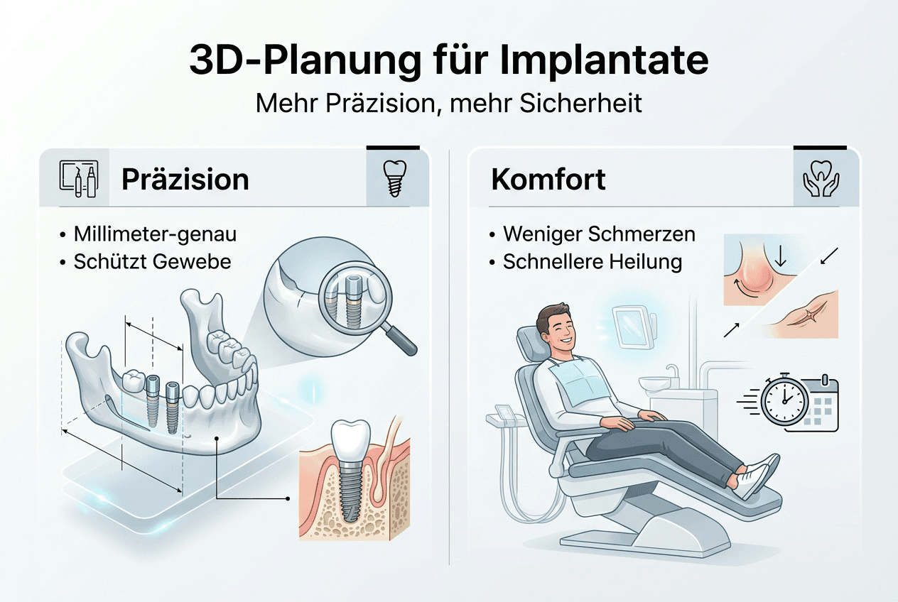 Infografik: Die Vorteile der 3D-Implantatplanung auf einen Blick