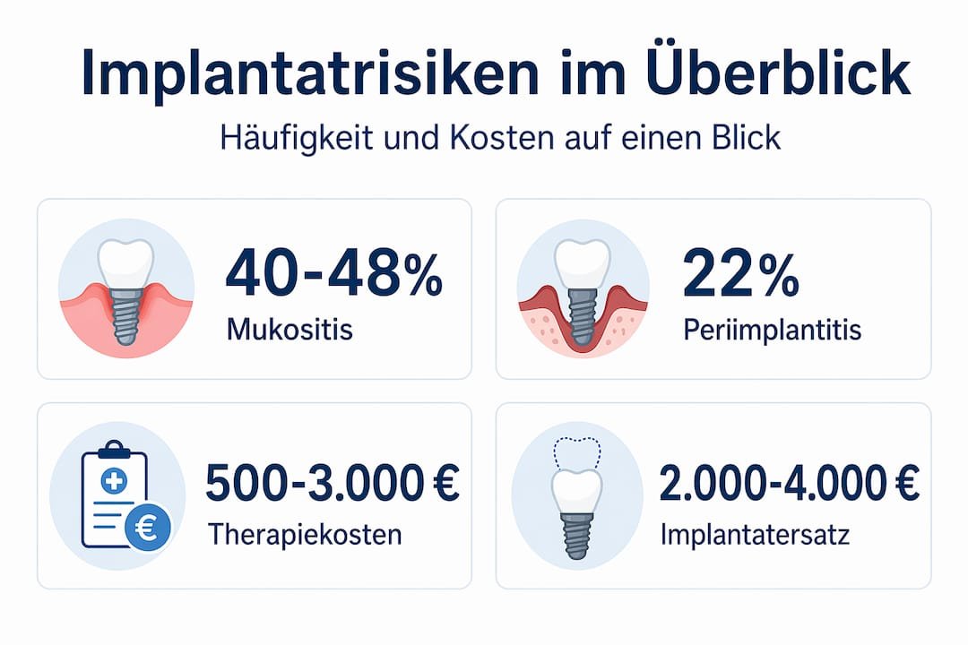 Übersicht: Risiken und mögliche Kosten bei Komplikationen mit Zahnimplantaten