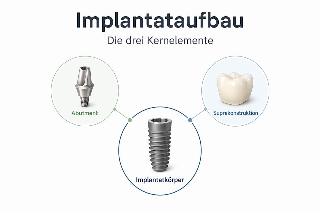 Grafische Übersicht zum Aufbau eines Implantats in hierarchischer Darstellung