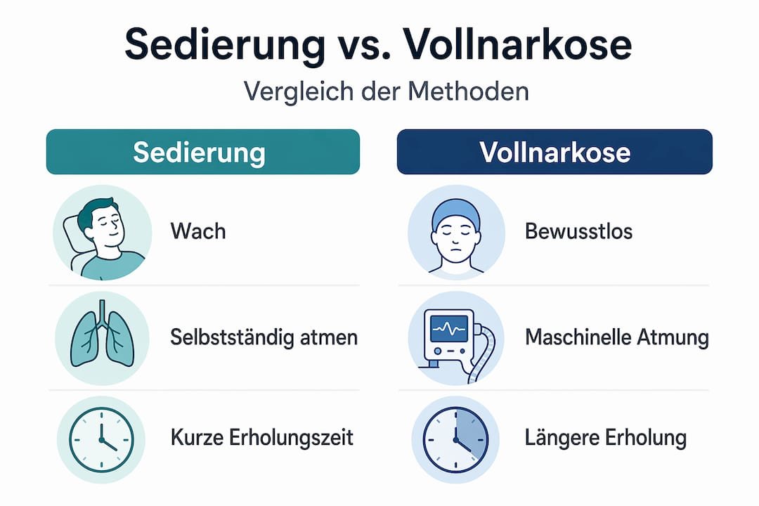 Infografik: Sedierung und Narkose im Vergleich