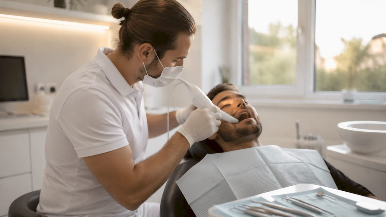 Detailansicht eines Intraoralscans direkt im Mund