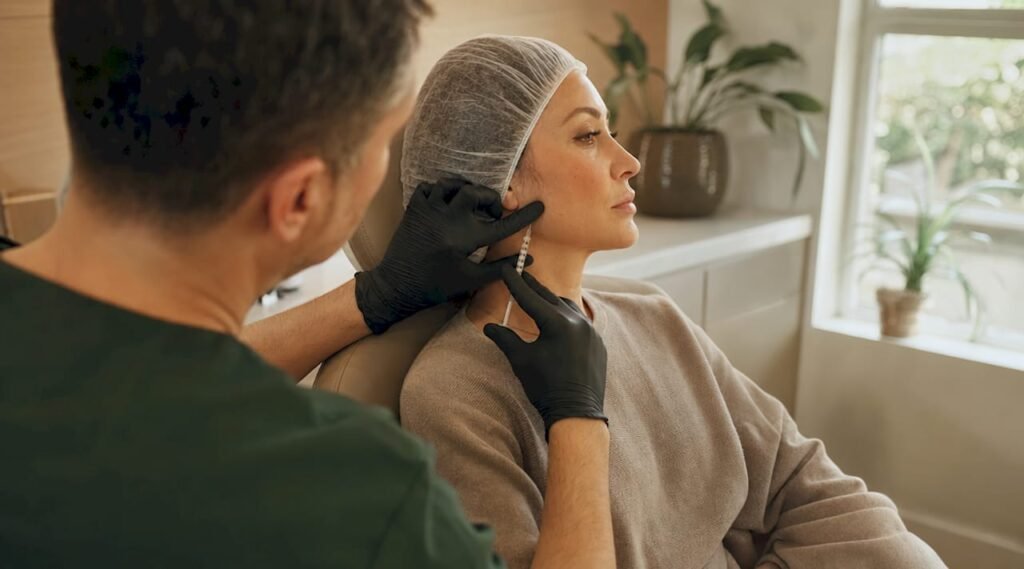 Ein Zahnarzt setzt Botox-Injektionen ein, um nächtliches Zähneknirschen zu behandeln.
