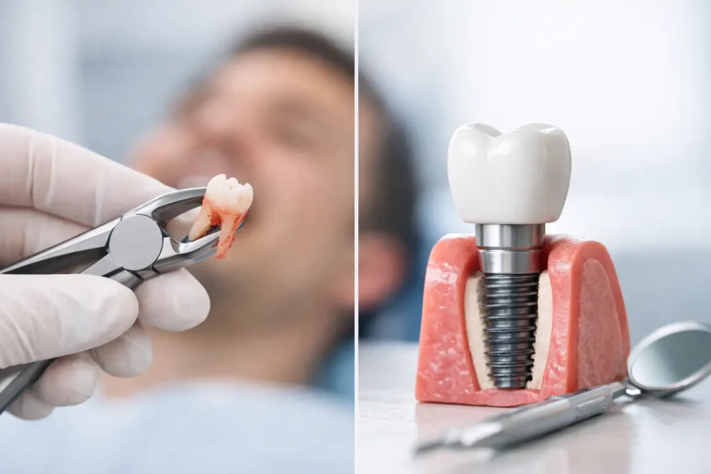 Zahn ziehen und Implantat gleicher Termin möglich?